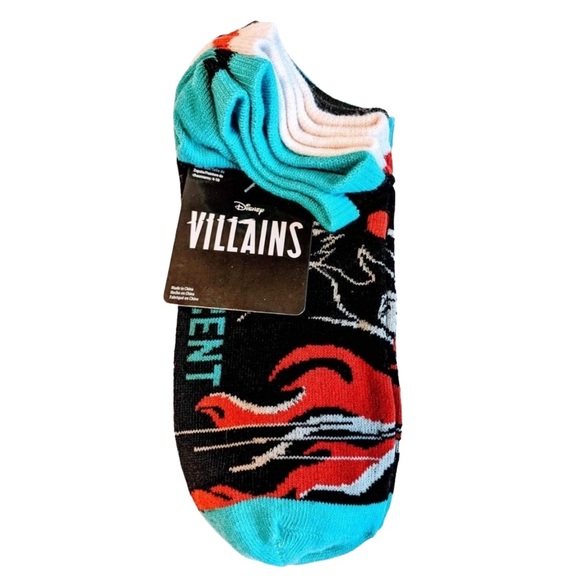 NEW Disney Villains no show Socks 10 Pairs Cruella Deville Malificent  Apples - Picture 2 of 8
